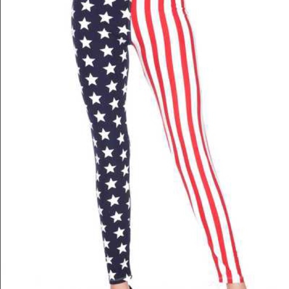 always USA plus leggings flag Stars and Stripes